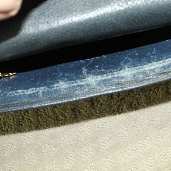 Gucci Medium Sized Dark Navy Blue Web Logo Purse - Picture 10 of 15